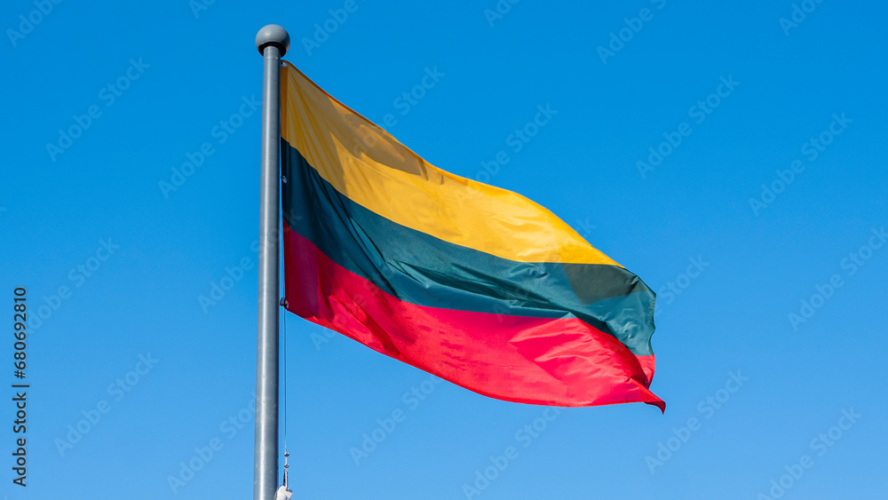 Lithuania flag against the sky Lithuania flag against the sky