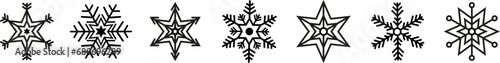 Collection of snowflakes. Snowflake shapes. Vector illustration