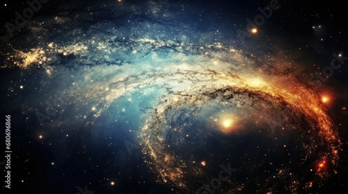 Beautiful infinite universe with billions of galaxies. Generative AI.