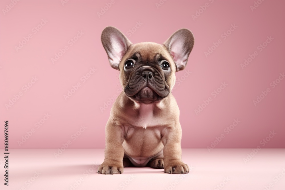 Studio shot capturing dog on vibrant backdrop