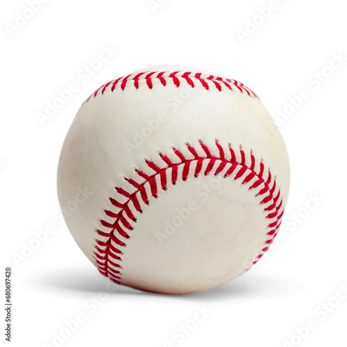 New baseball ball with transparent background and shadow