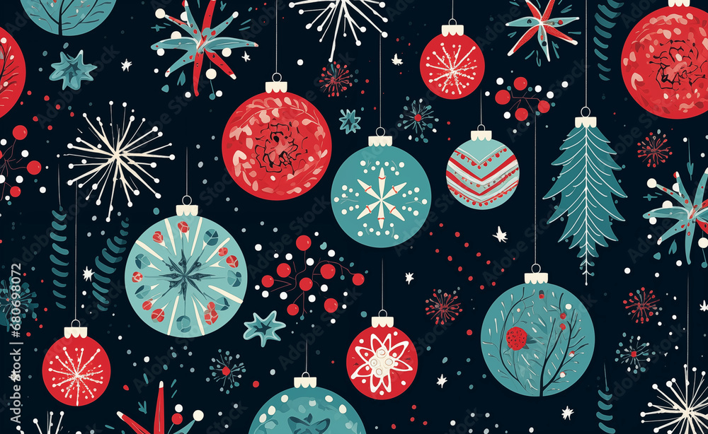 Joyful Christmas Pattern with Iconic Holiday Elements Joyful Christmas Pattern with Iconic Holiday Elements