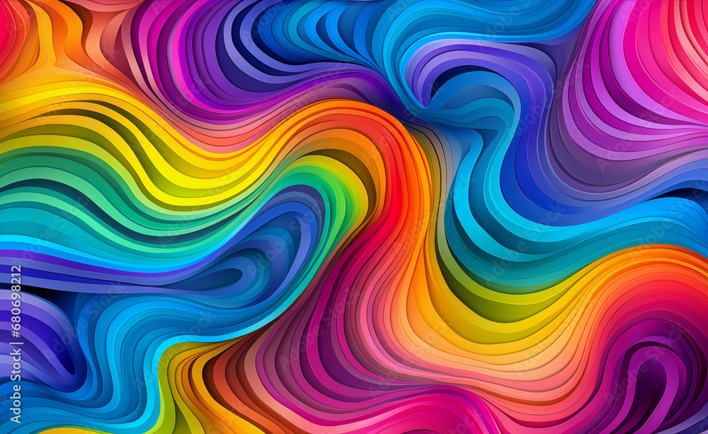 Dopamine Dreams: Crafting a Mesmerizing Psychedelic Topography Pattern with Rainbow Ridges