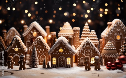 Christmas gingerbread house Magical fairy tale castle in snowy winter of sugary dreams © Muhammad Shoaib