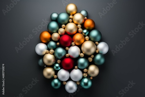 Christmas balls. Merry Christmas and Happy New Year concept. Background with copy space © top images