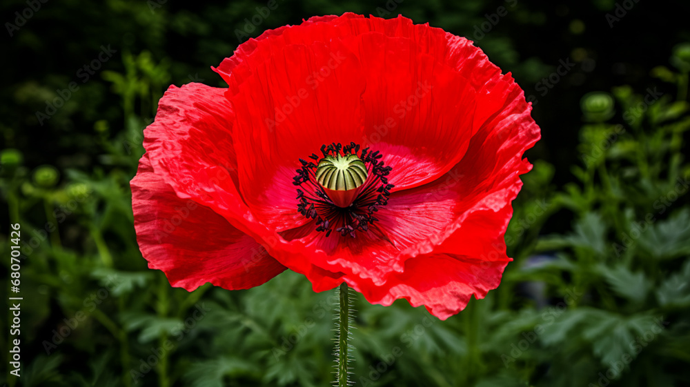 Poppy flower or papaver rhoeas poppy with the light, AI Generative. Poppy flower or papaver rhoeas poppy with the light, AI Generative.