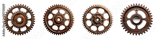 Rusty old cog wheel Hyperrealistic Highly Detailed Isolated On Transparent Background Png File photo