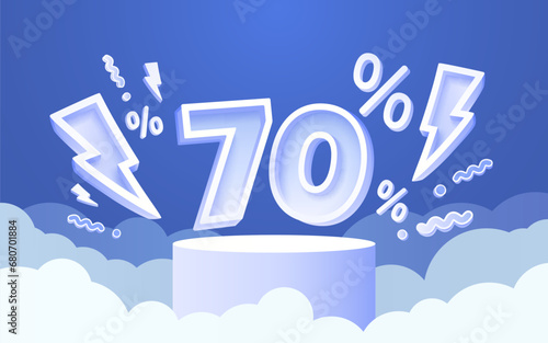 Sale off 70 Percentage, gift save offer, special banner discount. Vector illustration