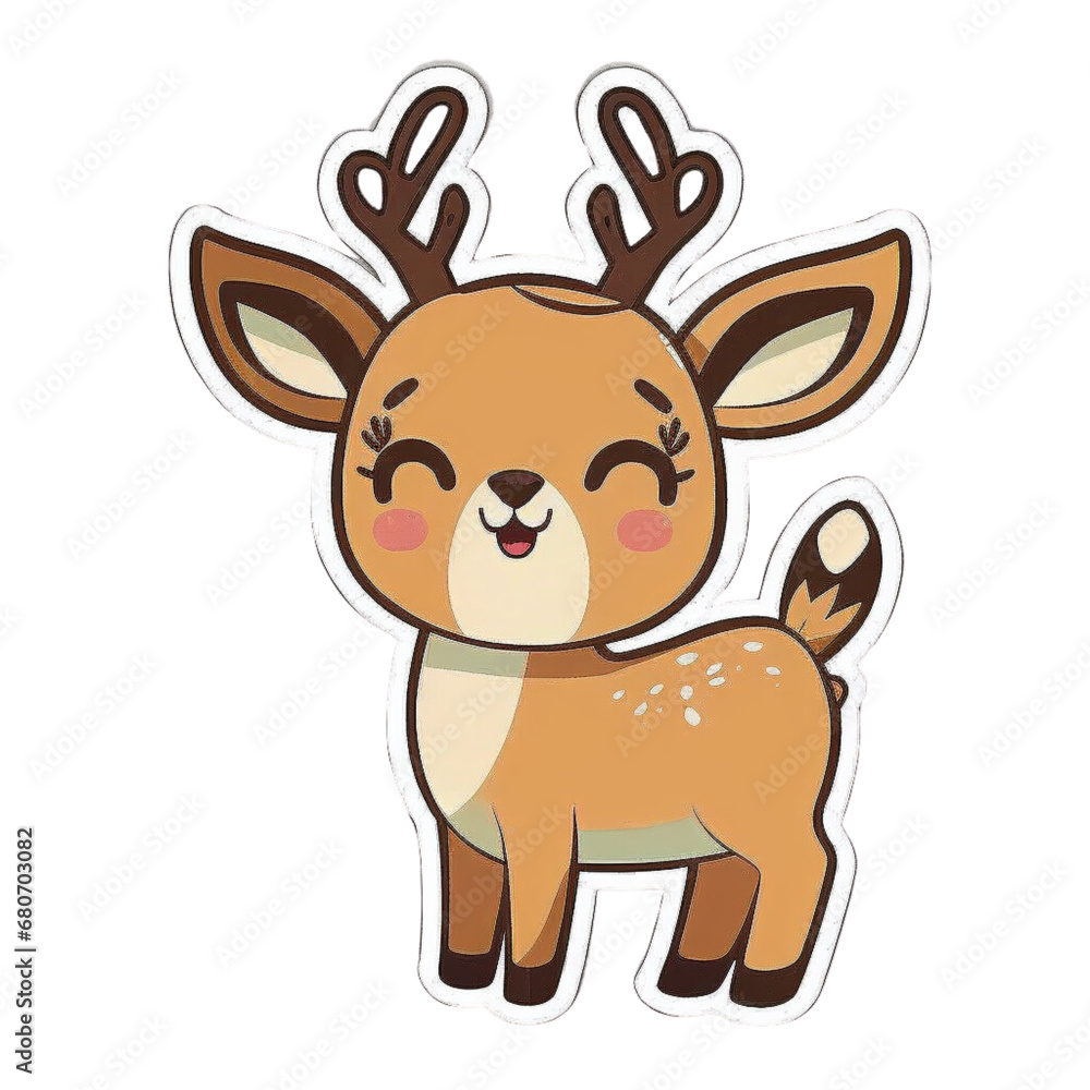 Tan and Brown Baby Reindeer Sticker Clipart Tan and Brown Baby Reindeer Sticker Clipart