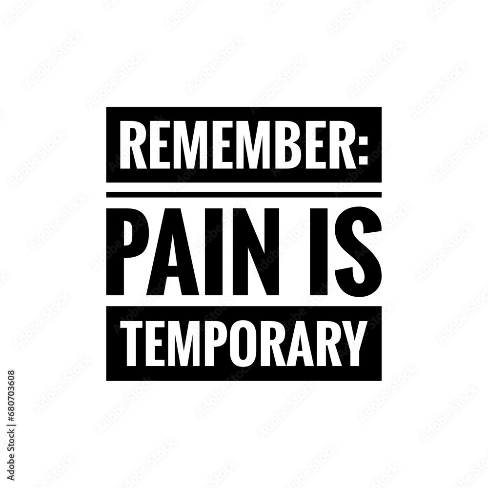 ''Pain is temporary'' Gym Motivation Quote Sign