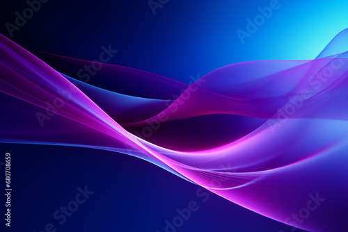 3D abstract linear waves, on purple and blue background design, background banner or header, magewave, flowing forms