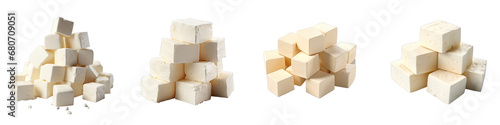 Tofu cubes Hyperrealistic Highly Detailed Isolated On Transparent Background Png File