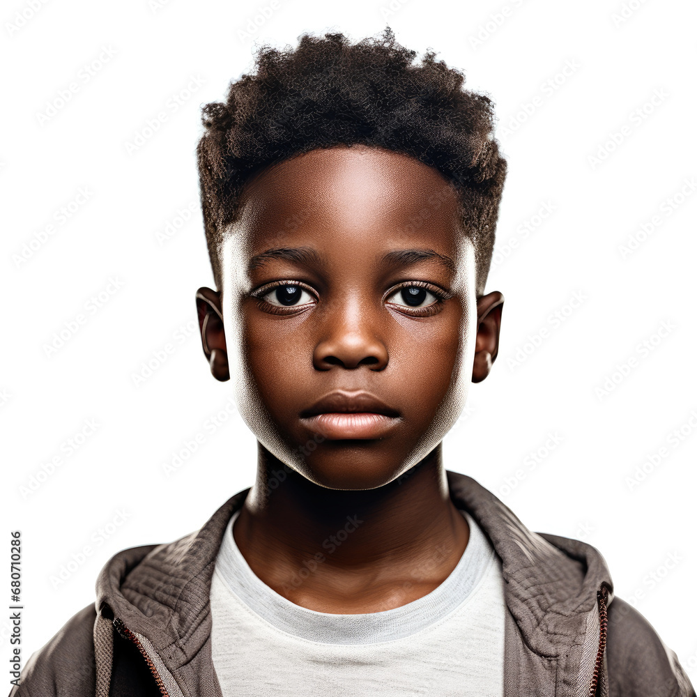 african male child kid . white background . generative ai african male child kid . white background . generative ai
