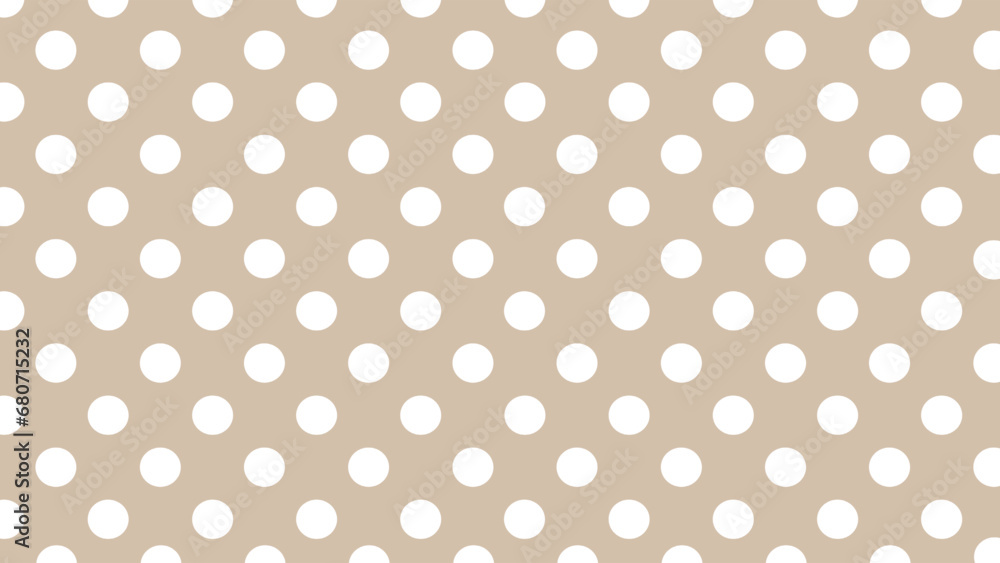 Beige seamless and white polka dots pattern