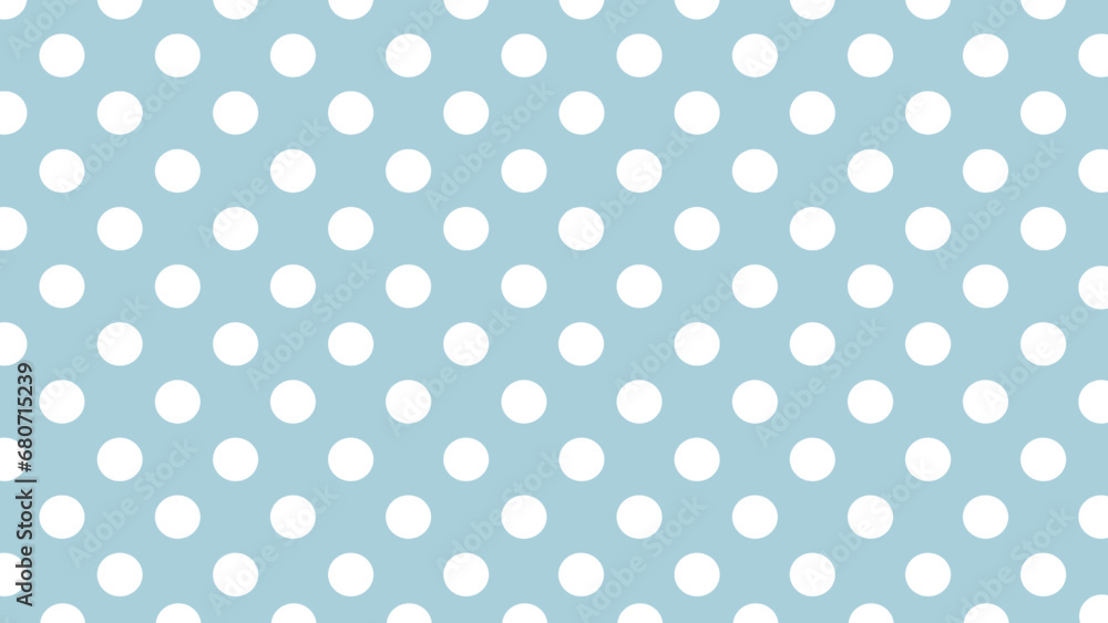 Blue seamless and white polka dots pattern