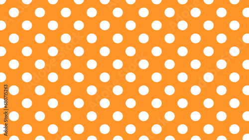 Orange seamless and white polka dots pattern