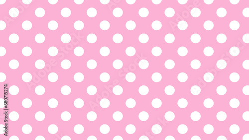 Pink seamless and white polka dots pattern