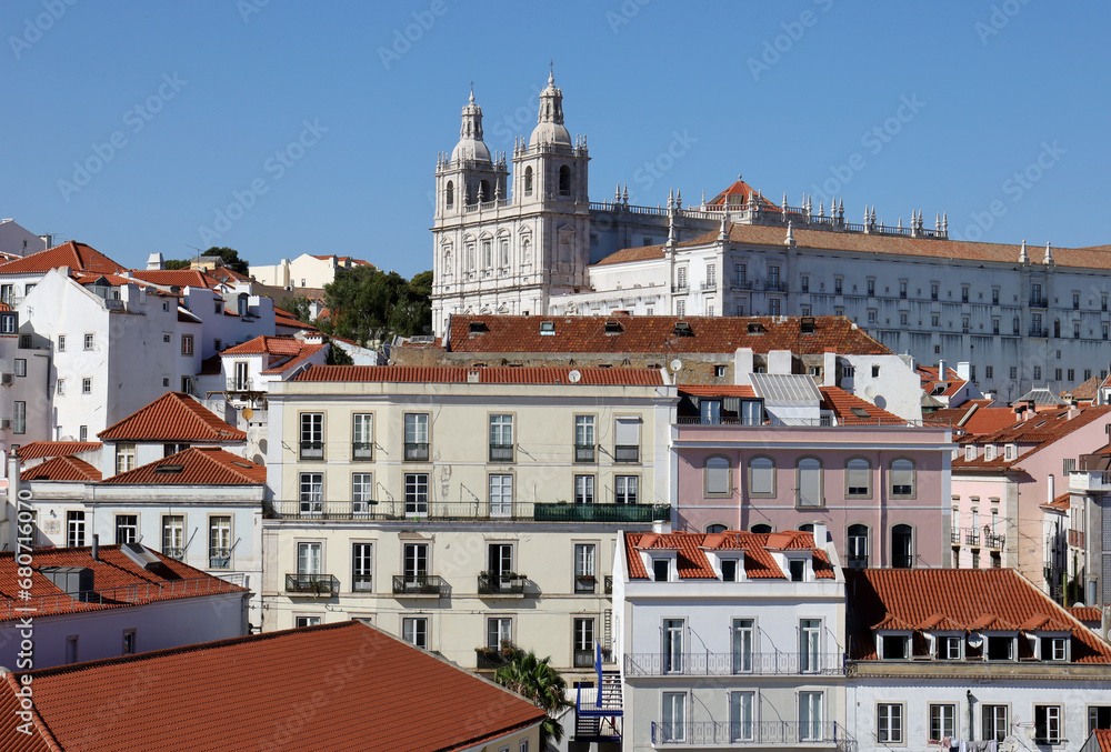 Typical buildings in the old part of Lisbon.