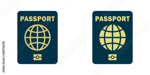 Passport icon isolated on a white background. Vector illustration