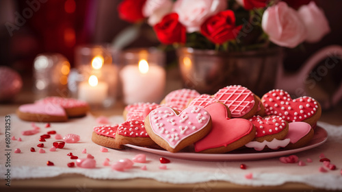 Valentine Background Images Featuring Heart Shaped Cookies