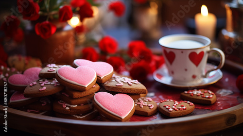 Valentine’s Day Background Images with Heart Shaped Cookies