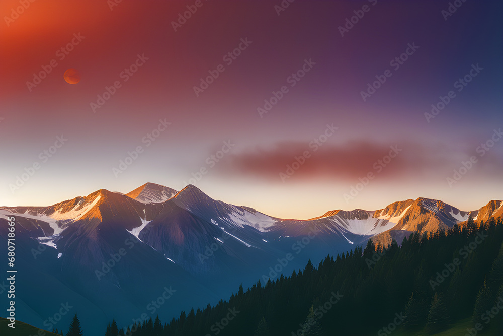 sunrise in the mountain landscape generative ai sunrise in the mountain landscape generative ai