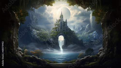digital fantasy illustration of a fantasy landscape