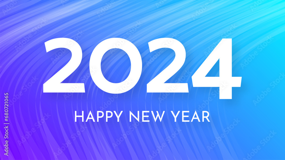 2024 Happy New Year on colorful background 2024 Happy New Year on colorful background