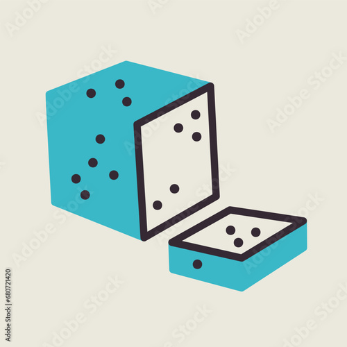Feta cheese cubes vector icon
