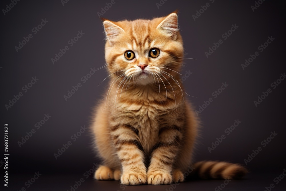 Obraz premium Studio shot capturing cat on vibrant backdrop