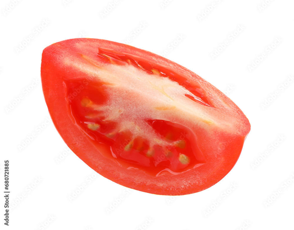 Piece of red ripe tomato isolated on white Piece of red ripe tomato isolated on white