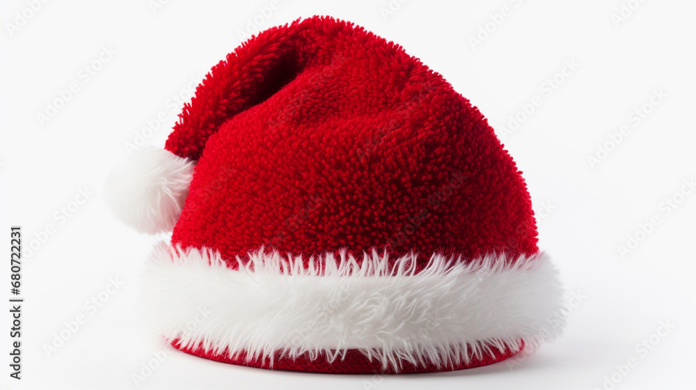 Christmas hat on a white background, front view. Christmas hat on a white background, front view.