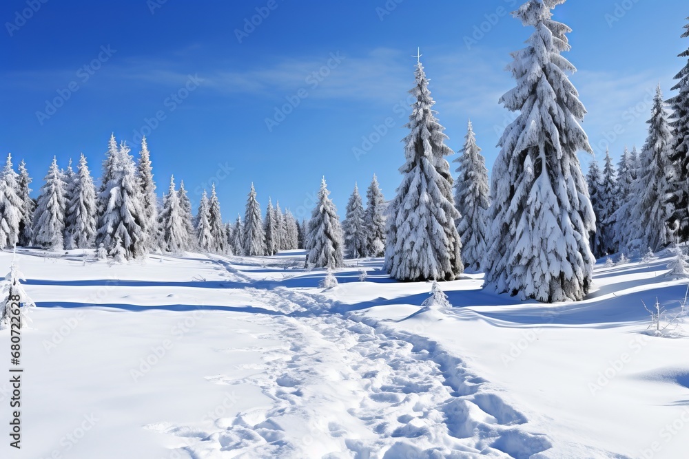 Obraz premium Snowy Tatra Mountains. Pristine Peaks, Clear Sky - Captivating Winter Landscapes in Poland