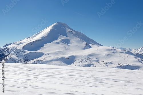 Snowy Landscapes in the Tatra Mountains  Poland. Pristine White Peaks Meet Clear Blue Sky
