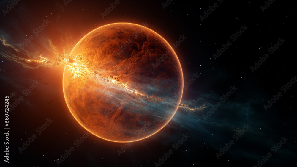 An incredible shot of a distant exoplanet,  AI Generative