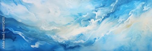 swirling cloud formations, vivid azure and white, oil painting texture