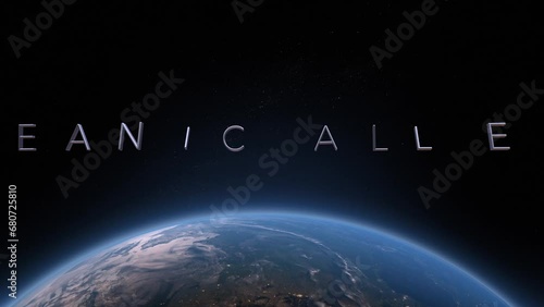 Oceanic allegro 3D title animation on the planet Earth background photo