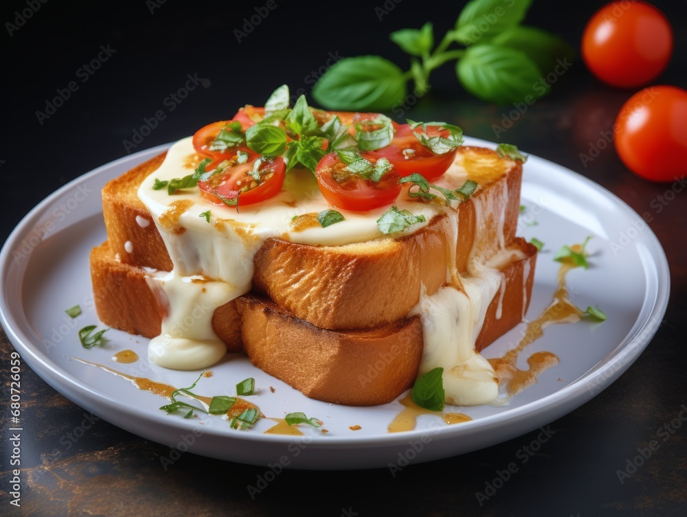 Tasty sandwiches with cheese on table Tasty sandwiches with cheese on table