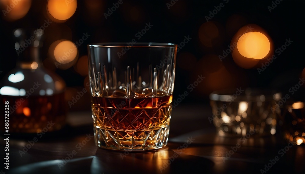 Whiskey drink, alcohol at the bar Whiskey drink, alcohol at the bar
