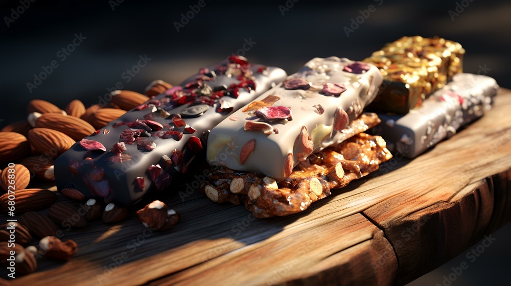 Homemade Energy Bars with Nuts and Dried Fruit