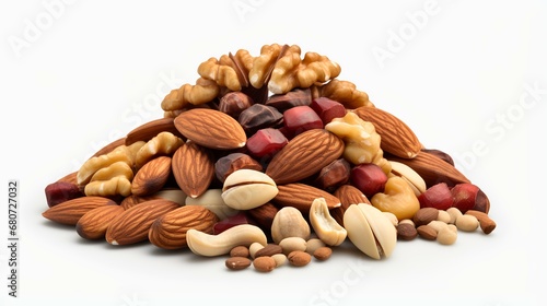 Mix of Nuts and Dry Fruits Isolated on Transparent Background © Aqeel Siddique