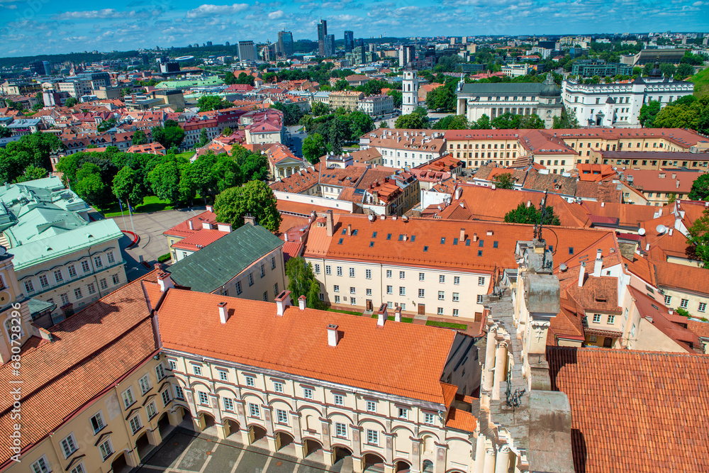 Aerial view of Vilnius skyline, Lithuania