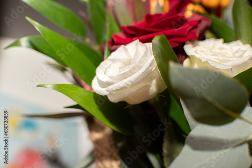 Closeup view of a bouquet of  flowers