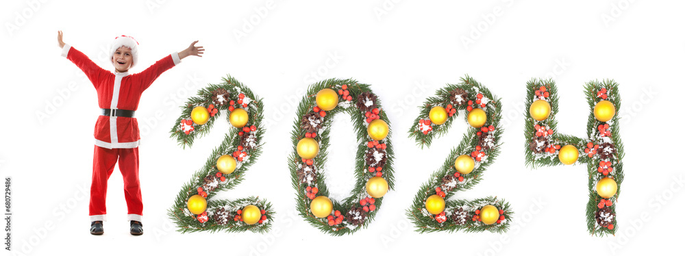 Santa Claus and 2024 number Santa Claus and 2024 number