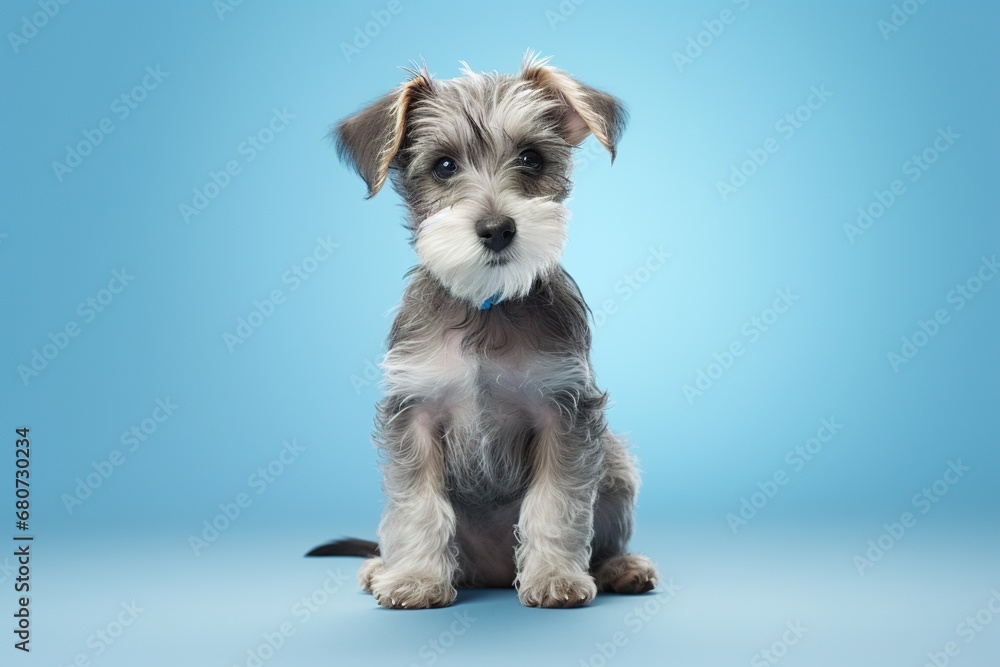 Studio shot capturing dog on vibrant backdrop Studio shot capturing dog on vibrant backdrop