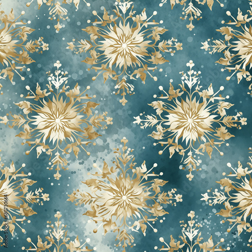 Vintage decorative scrapbook paper with royal ornament. Watercolor background created with Generative Ai technology