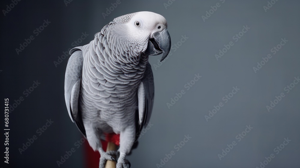 Obraz premium African grey parrot perched.