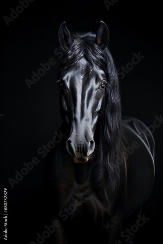 black horse against a black background © IgnacioJulian