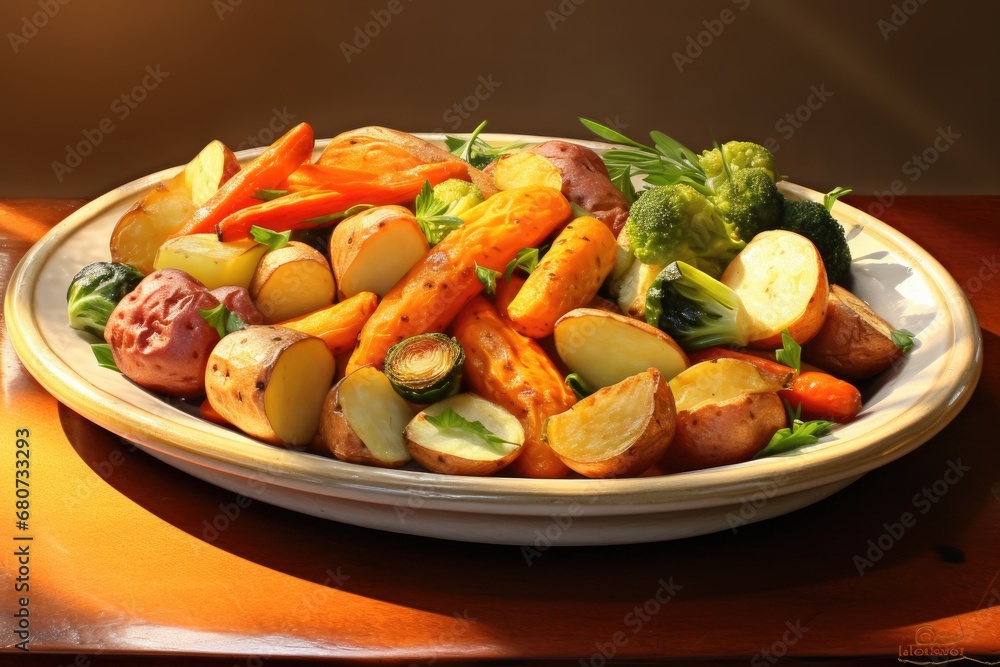 Delicious Baked Root Vegetables: Potatoes, Sweet Potatoes, Carrots, and Celery