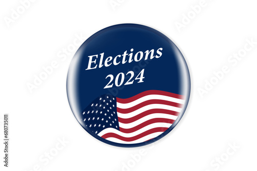 2024 presidential election badge or pin. US, USA, american election, voting sign.